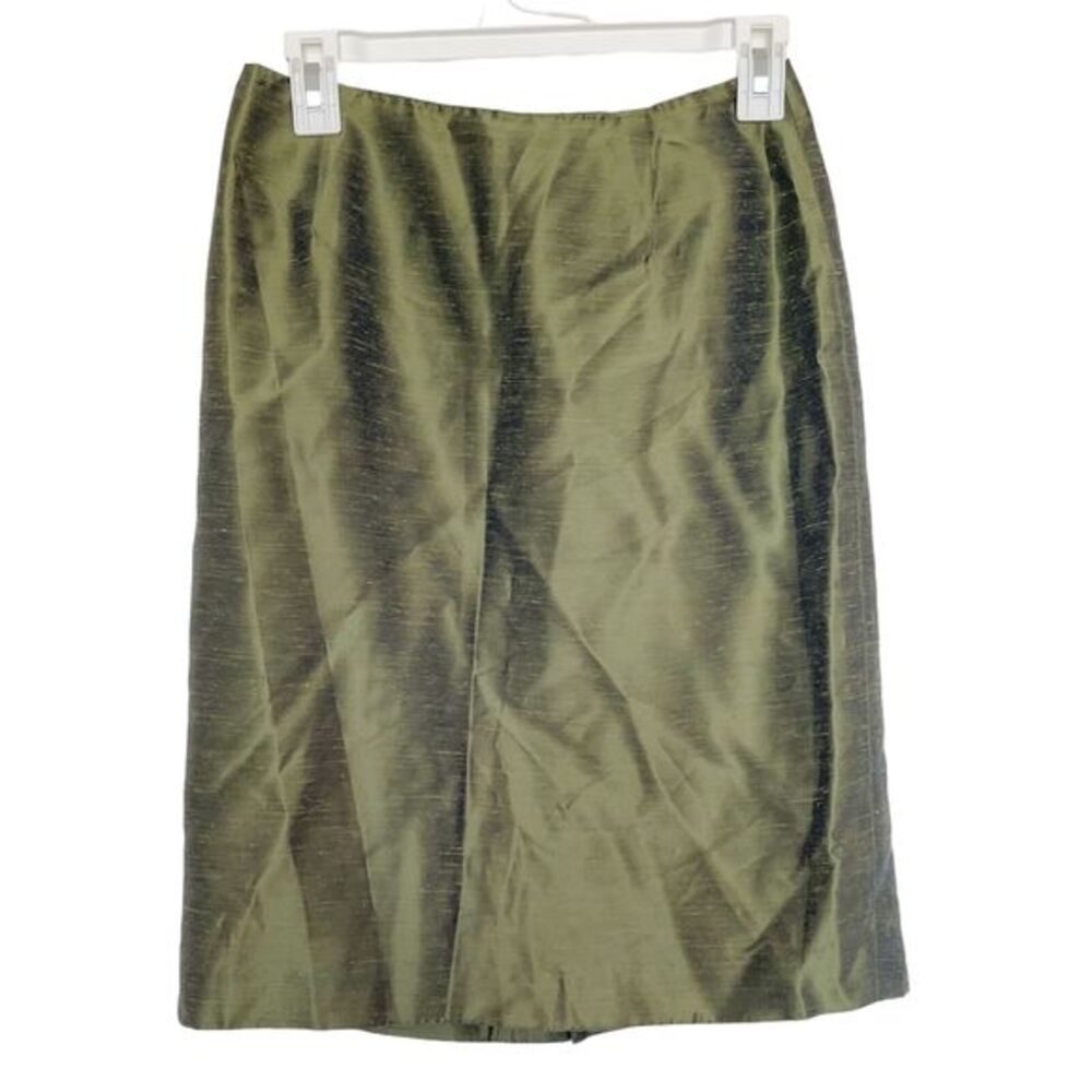 Georgiou Studio Womens Size 6 Skirt Green Metallic Mini Corpcore futuristic